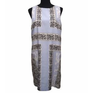 Joe Fresh shift dress blue & floral lattice print